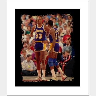 Kareem Abdul Jabbar and Magic Johnson, 1987 Posters and Art